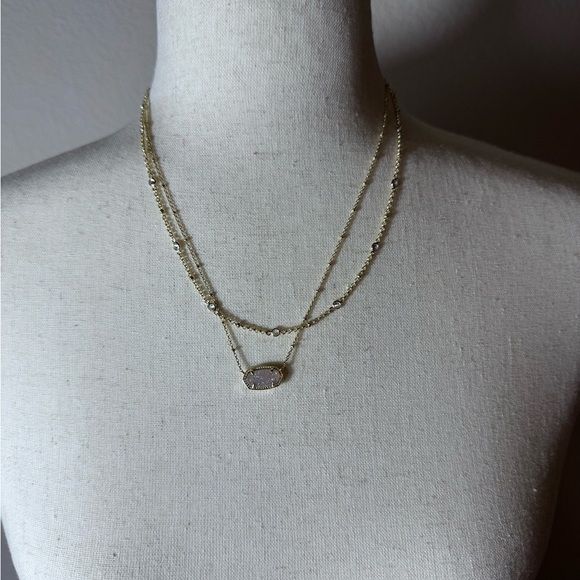 Sold Kendra Scott Multi Strand Necklace Gild Tone Adjustable Length - Picture 3 of 10
